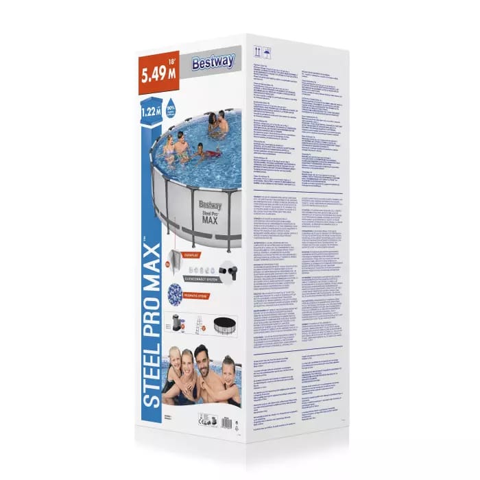 Каркасный бассейн Steel Pro Max 549х122см, 23062л, фил.-насос 5678л/ч, лестница, тент, Bestway, 56462 BW