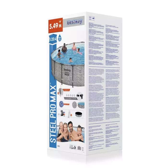 Каркасный бассейн Steel Pro MAX 549х122см, 23062л, фил.-насос 5678л/ч, лестница, тент, Bestway, 5618Y BW