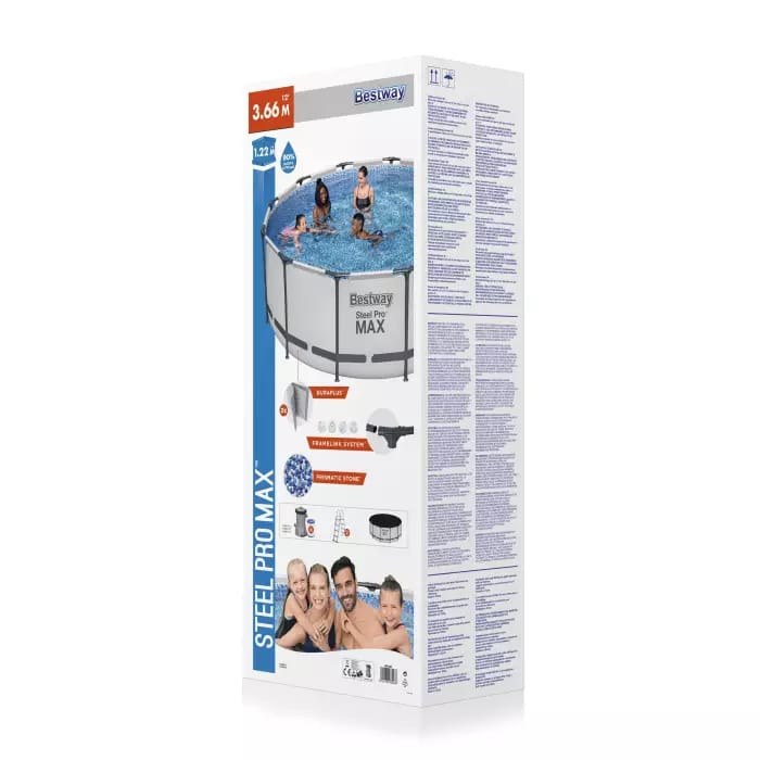 Каркасный бассейн Steel Pro Max 366х122см, 10250л, фил.-насос 2006л/ч, лестница, тент