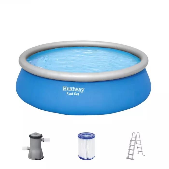 Бассейн Fast Set 457х122см, 13807л, фил.-насос 3028л/ч, лестница, Bestway, 57289 BW