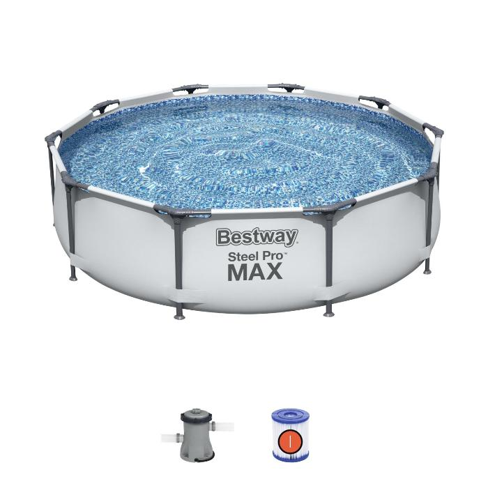 Каркасный бассейн Steel Pro Max 305х76см, 4678л, фил.-насос 1249л/ч, Bestway, 56408 BW