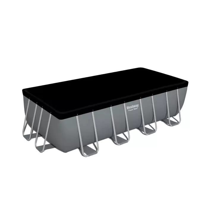 Каркасный бассейн Power Steel 488х244х122см, 11532л, песч.фил.-нас. 3028л/ч, лестн., тент, попл.-доз, Bestway, 56671 BW