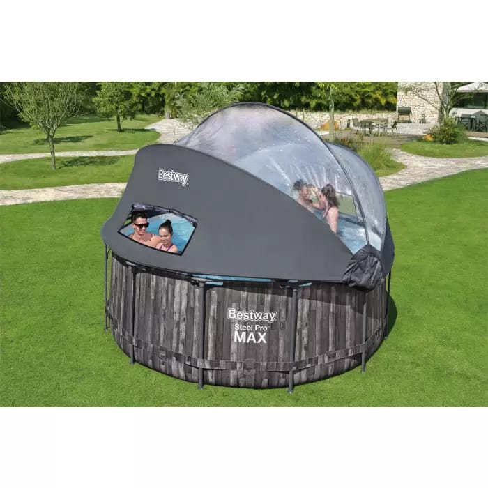 Каркасный бассейн Steel Pro Max 366х122см, 10250л, с навесом, фил.-насос 2006л/ч, лестница, тент, Bestway, 5619K BW