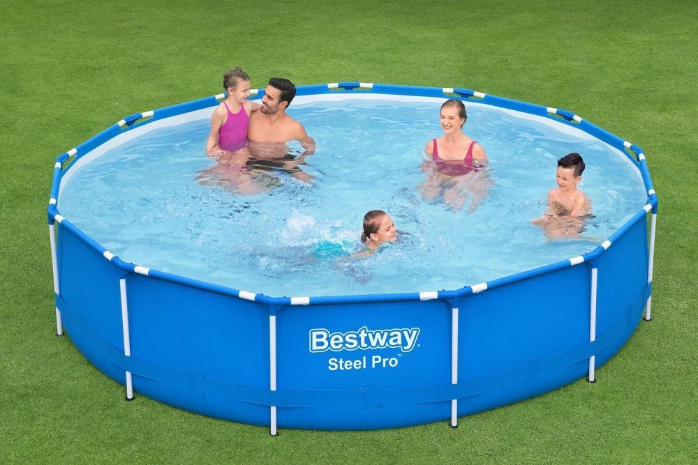 Каркасный бассейн Steel Pro 396х84см, 8680л, фил.-насос 2006л/ч, Bestway, 5612E BW