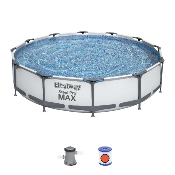 Каркасный бассейн Steel Pro Max 366х76см, 6473л, фил.-насос 1249л/ч, Bestway, 56416 BW