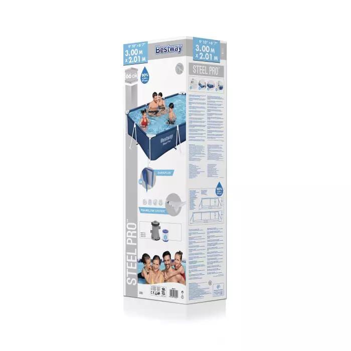 Каркасный бассейн Steel Pro 300х201х66см, 3300л, фил.-насос 1249л/ч, Bestway, 56411 BW