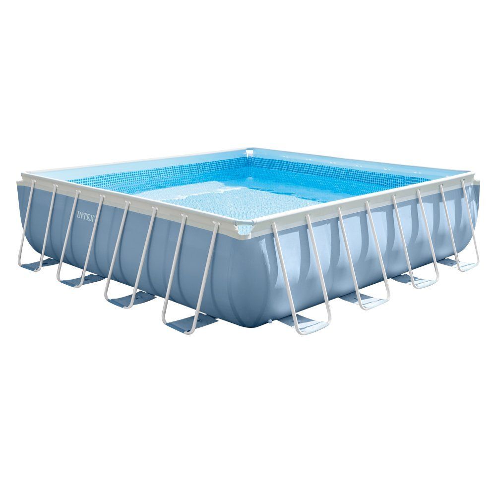 Каркасный бассейн Prism Frame 488х488х122см, 25007л, фил.-насос 5678л\ч, лестница, тент, подстилка, Intex, 26766