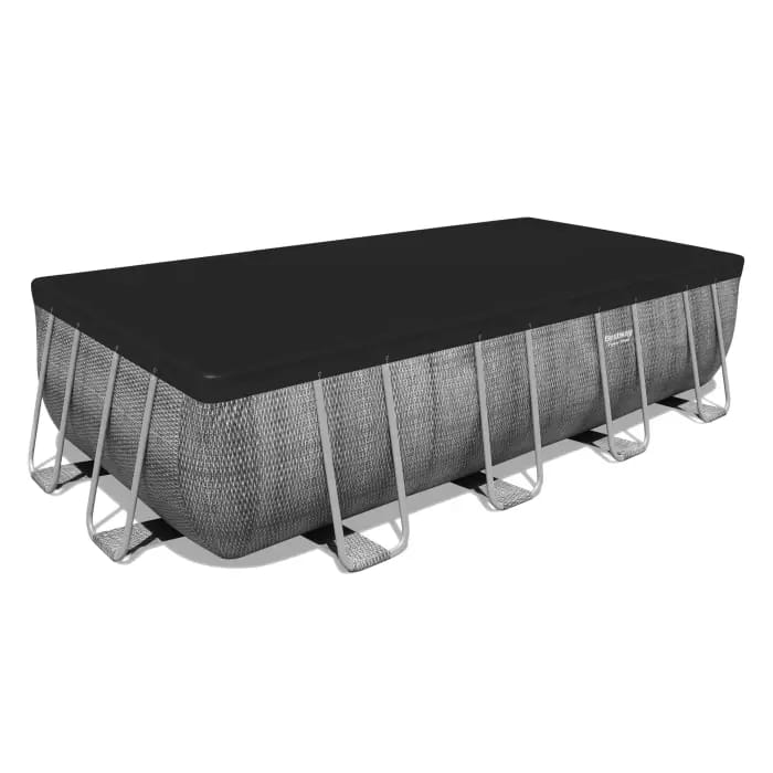 Каркасный бассейн Power Steel 488х244х122см, 11532л, фил.-насос 3028л/ч, лестница, тент, попл.-доз., Bestway, 56996 BW