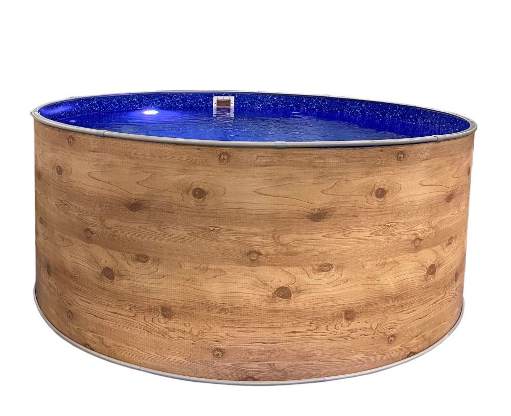 Круглый бассейн ЛАГУНА 2 х 1,25 м (светлое дерево) чаша 0,4мм