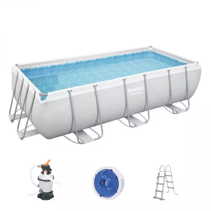 Каркасный бассейн Power Steel 404х201х100см, 6478л, песч.фил.-нас. 2006л/ч, лестница, попл.-дозатор, Bestway, 56442 BW